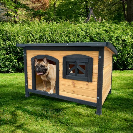 Canil de madeira eco-responsável para cães Toby