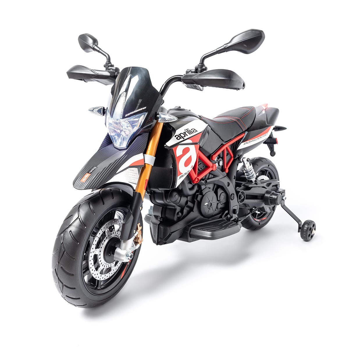 Moto De Brinquedo Branca Pequena Rodas Esportivas Com Apoio na