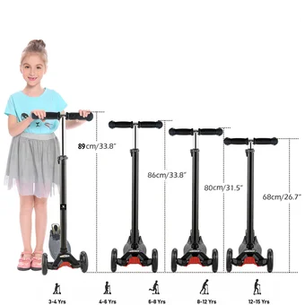  Stompa Patinete para niños pequeños de 3 a 5 años, altura  ajustable, patinete de 3 ruedas para niños de 2 a 5 años con ruedas  iluminadas y asiento extraíble, patinete para
