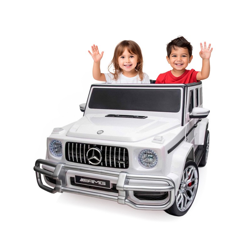 Auto de 2 plazas para niños, con control remoto, batería grande de 12 V, 3  velocidades, asiento de piel, música MP3 por Bluetooth, radio FM