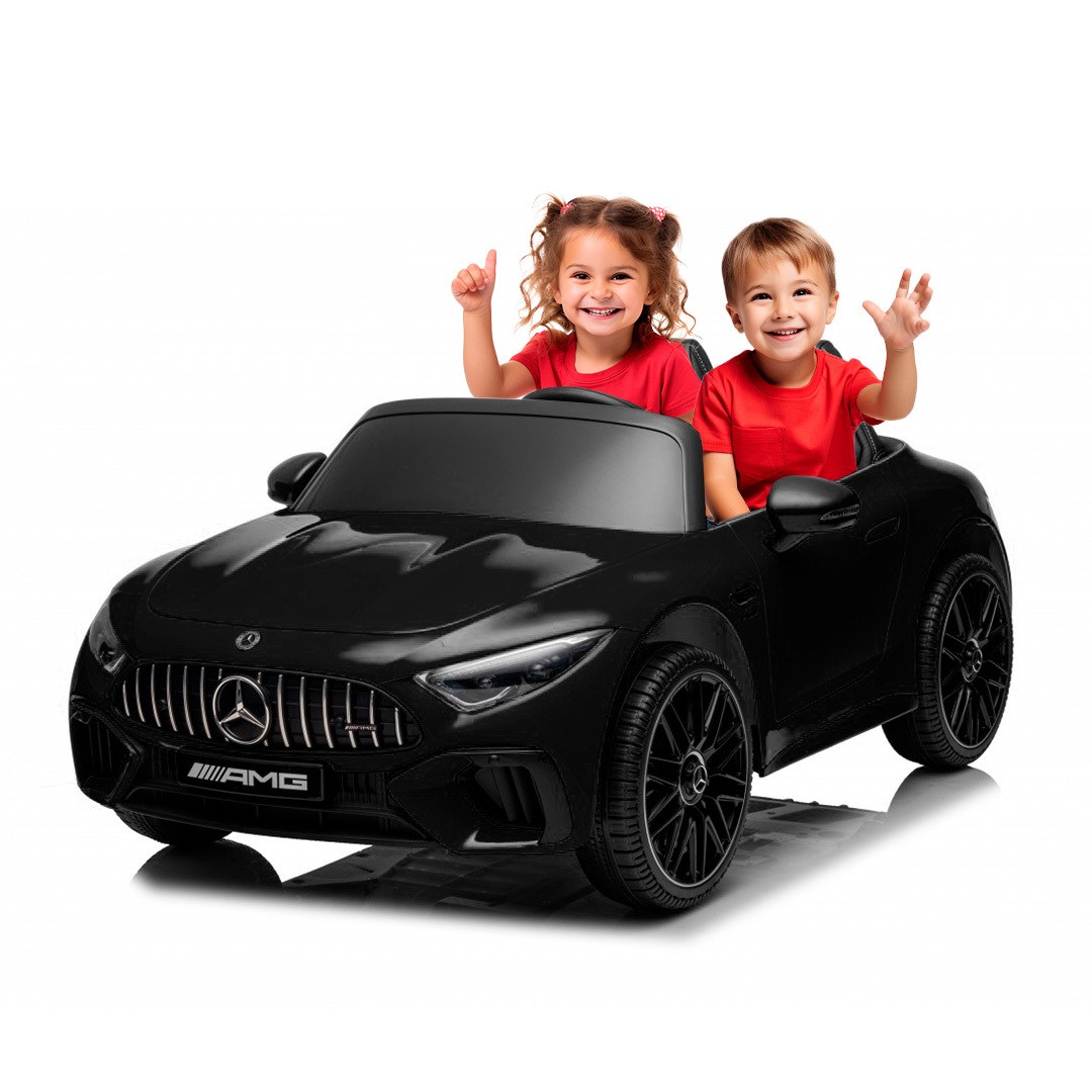 Auto de 2 plazas para niños, con control remoto, batería grande de 12 V, 3  velocidades, asiento de piel, música MP3 por Bluetooth, radio FM