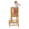 Torre de aprendizagem Montessori de bambu natural
