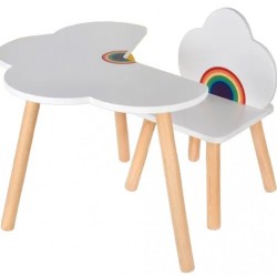 Mesa e cadeira Montessori Rainbow