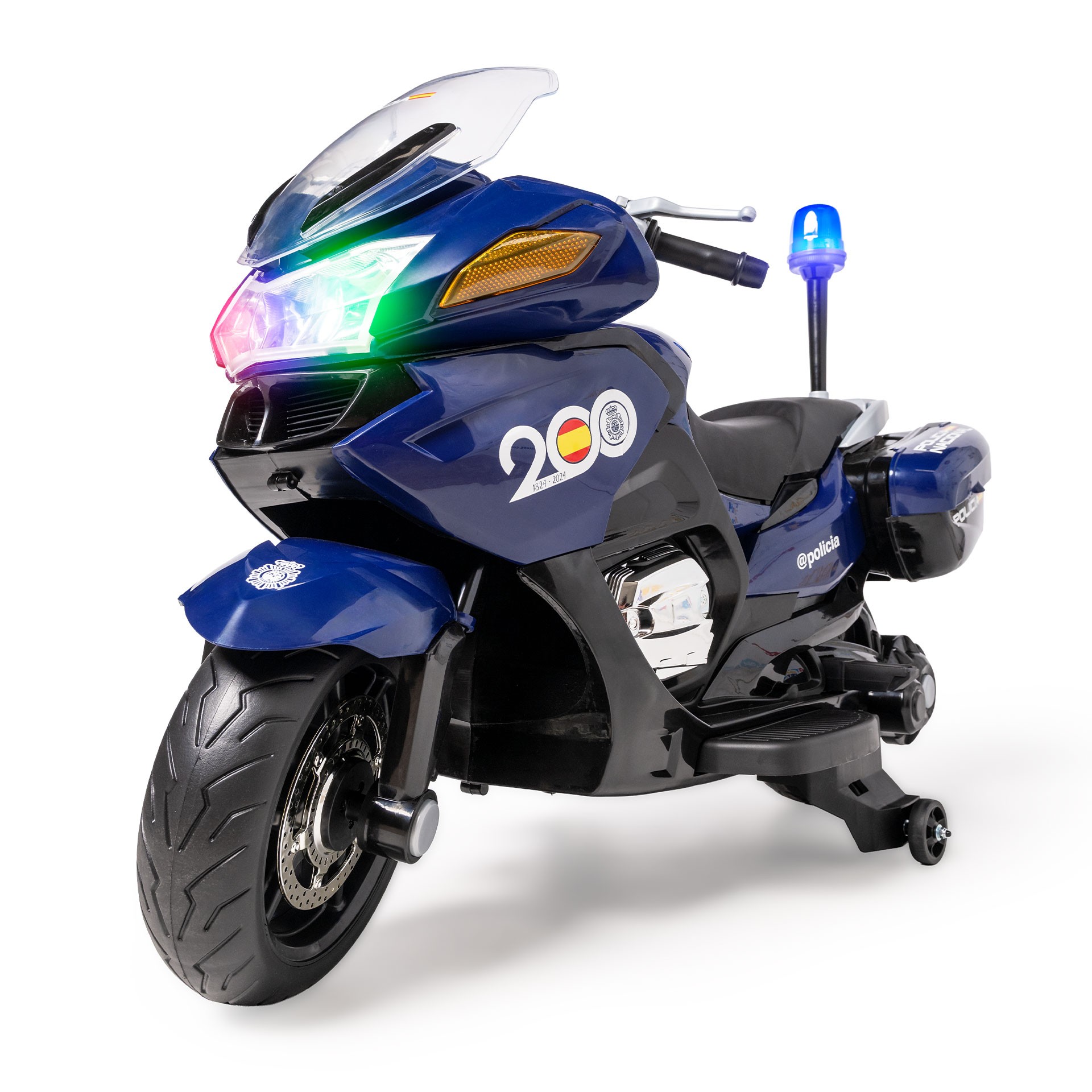 Moto de la policía Nacional Española para niños con luces,
