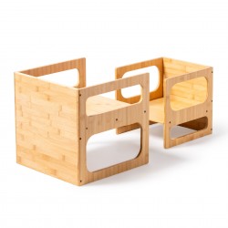 Mesa y silla Montessori de bambu Klea