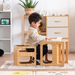 Mesa y silla Montessori de bambu Klea
