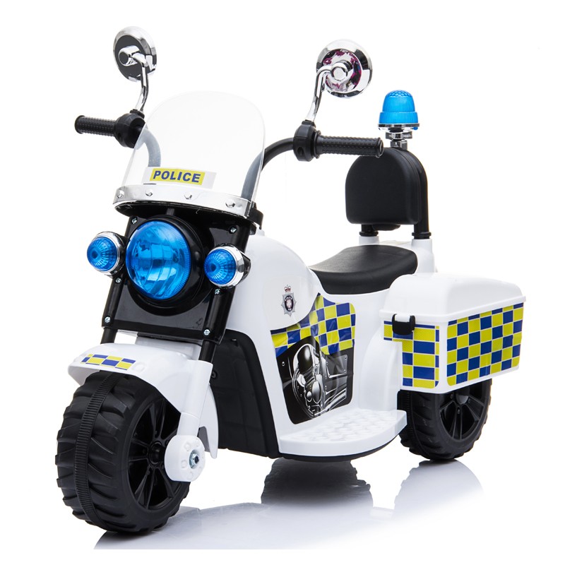 Motocicleta Electrica 6V Moto Policia Para Niños De 2 3 Años Con Sirena Y  Luces 