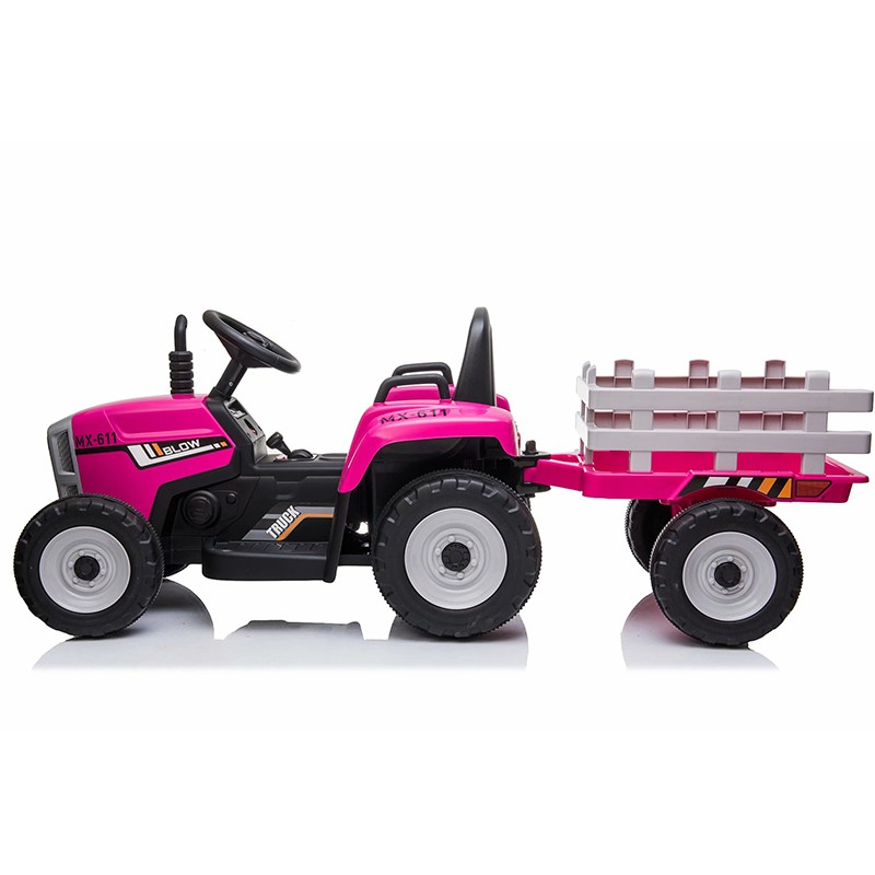  Kidsera Tractor de paseo para niños de 24 V con remolque,  cargador de tierra de 3 velocidades con motor doble, juguete de vehículo  eléctrico a batería : Juguetes y Juegos