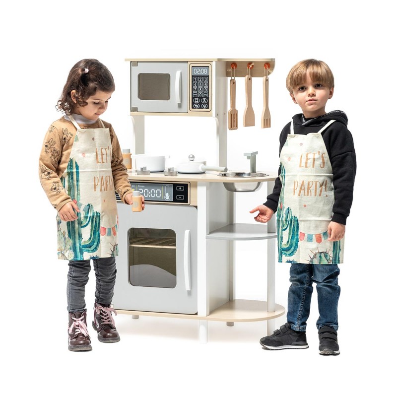Cocina de madera infantil 69x30x85 cm con accesorios ideal para niñ