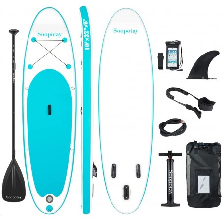 Tabla de Paddle Surf premium SOOPOTAY con remo y accesorios